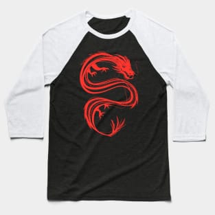 traditional chinese dragon in red/coral Baseball T-Shirt